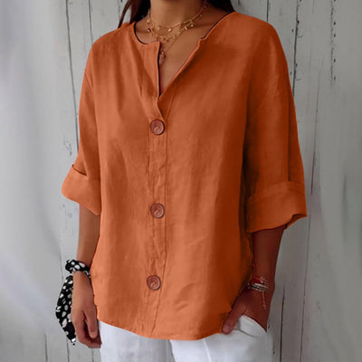 Noora™ | Relaxed Linen Blouse for Timeless Elegance