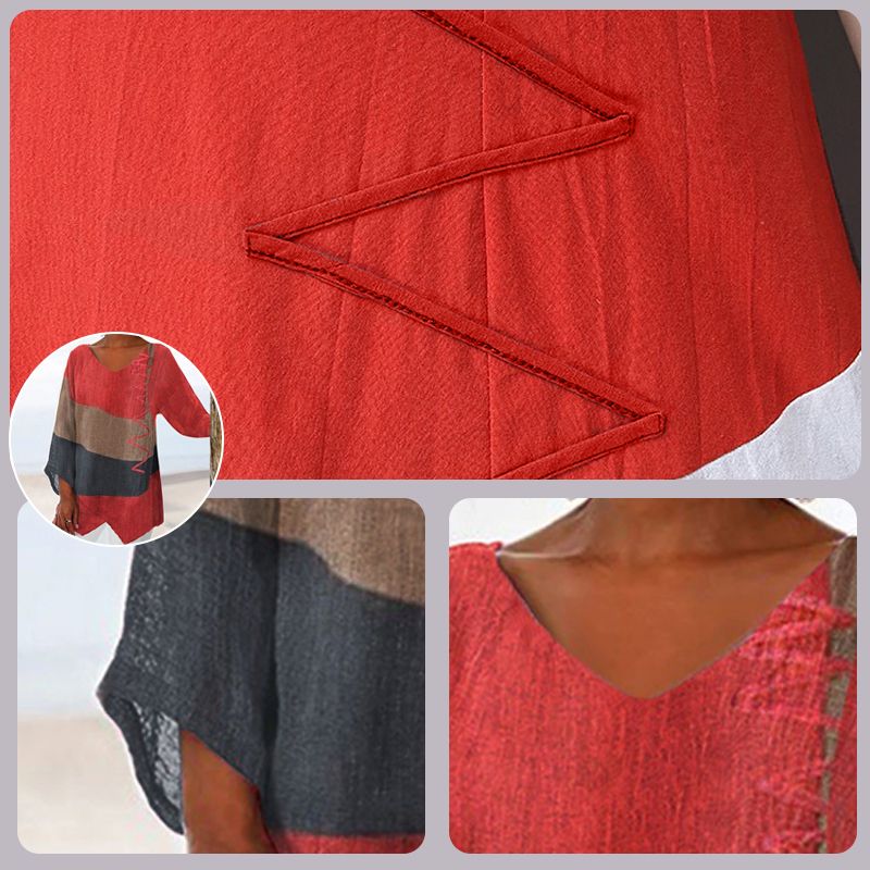 Hélène™ | Artistic V-Neck Tunic – Creative, Airy & Stylish